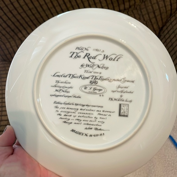 The Red Wolf Will Nelson Vintage Last of Their Kind: Endangered Species Plate - Picture 5 of 16